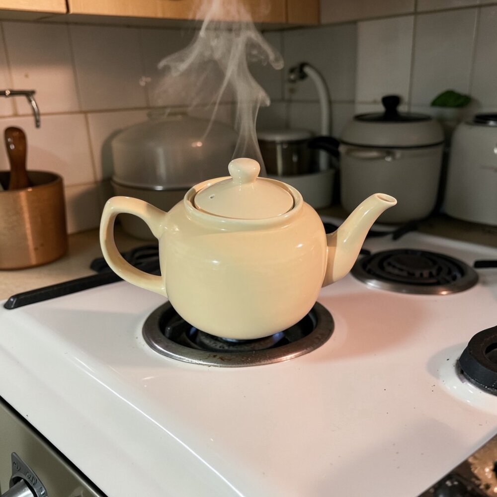 Old Amsterdam 1701 Butter Yellow Porcelain Teapot Farmhouse w Lid